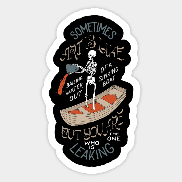 Art is like a boat Sticker by goshawaf